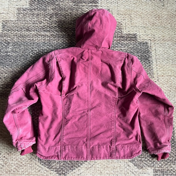 {SOLD} Original Carhartt Washed Sandstone Sierra Jacket Sherpa Lined WJ141 - Picture 5 of 6